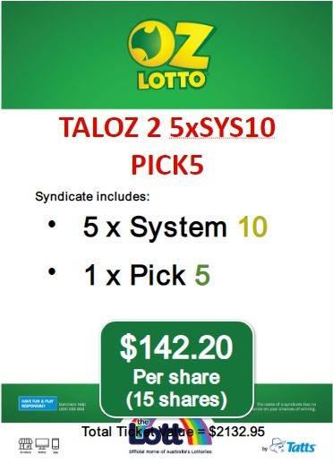 Tattslotto deals syndicate results